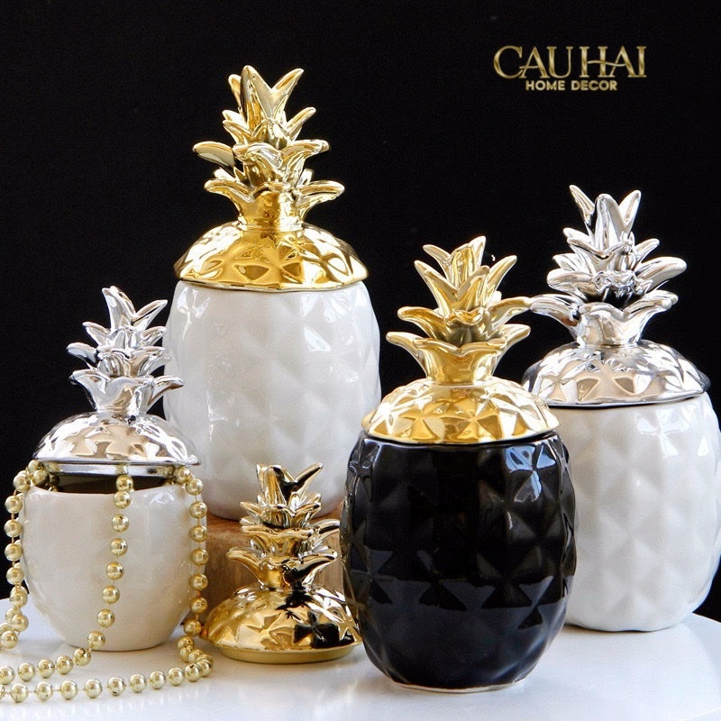 AURA PINEAPPLE CERAMIC VILLA - GOLD/SILVER