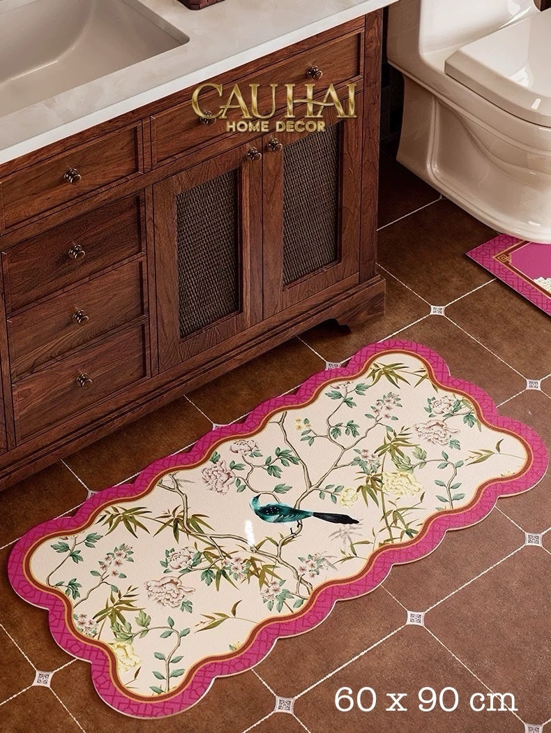 THẢM BỒN TẮM MICROFIBER 60X90 - IVORY PEARL JARDIN ROYALE – SCALLOP EDGE