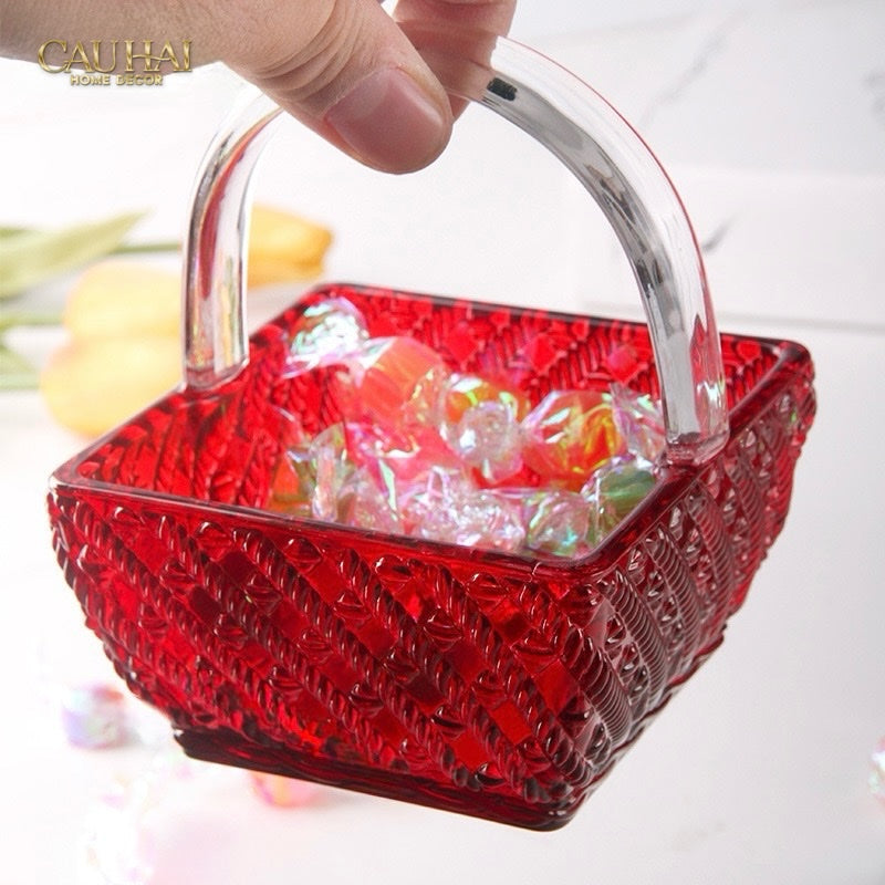 GIỎ KẸO THUỶ TINH JELLY RUBY CANDY BASKET