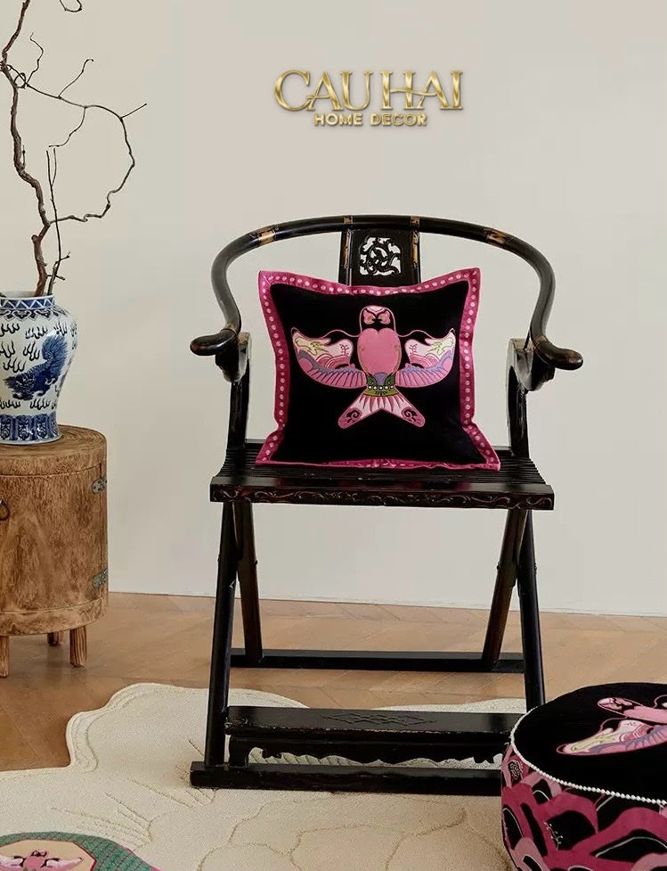 VỎ GỐI TWEED PINK SWALLOW KITE 45