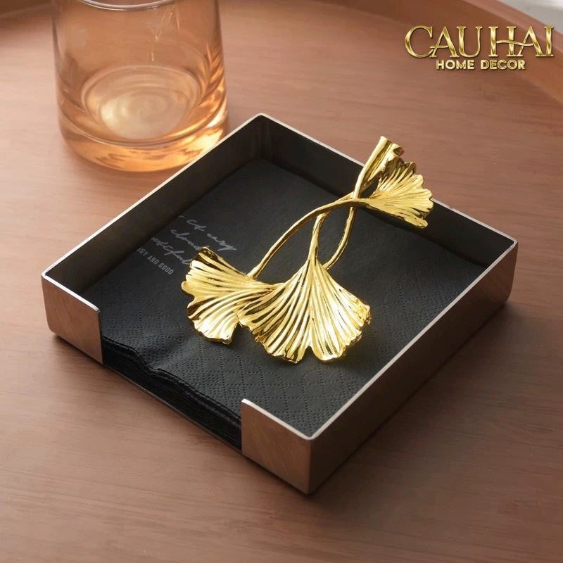 HOME COUTURE - KHAY GIẤY BRASSON MISTLETOE TISSUE TRAY - CẬU HAI HOME DECOR