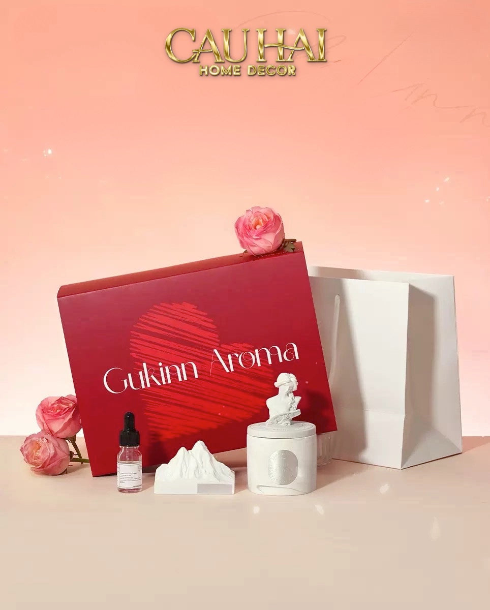 HOME FRAGRANCE - GIFT SET NẾN VÀ ĐÁ KHUẾCH TÁN AROMA CANDLES STONES. - CẬU HAI HOME DECOR