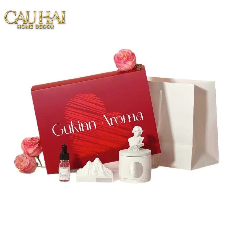 HOME FRAGRANCE - GIFT SET NẾN VÀ ĐÁ KHUẾCH TÁN AROMA CANDLES STONES. - CẬU HAI HOME DECOR
