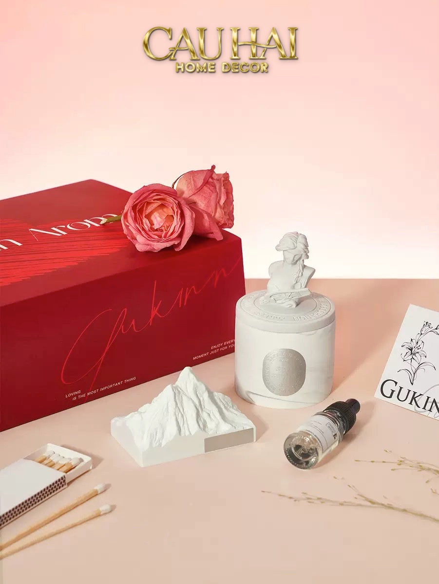 HOME FRAGRANCE - GIFT SET NẾN VÀ ĐÁ KHUẾCH TÁN AROMA CANDLES STONES. - CẬU HAI HOME DECOR