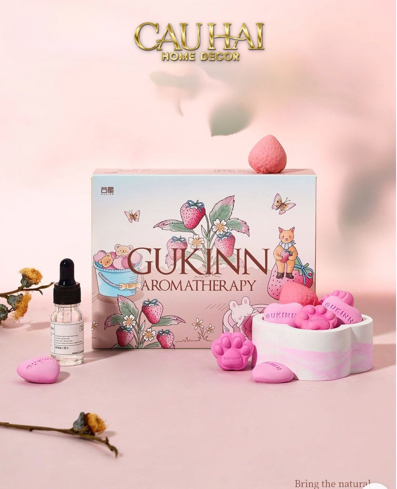 HOME FRAGRANCE - GIFT SET ĐÁ KHUẾCH TÁN SAKURA PUPPY AROMA STONES SET - CẬU HAI HOME DECOR