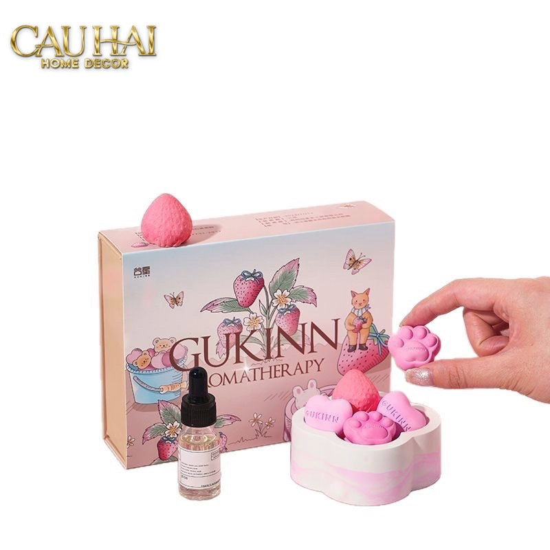 HOME FRAGRANCE - GIFT SET ĐÁ KHUẾCH TÁN SAKURA PUPPY AROMA STONES SET - CẬU HAI HOME DECOR
