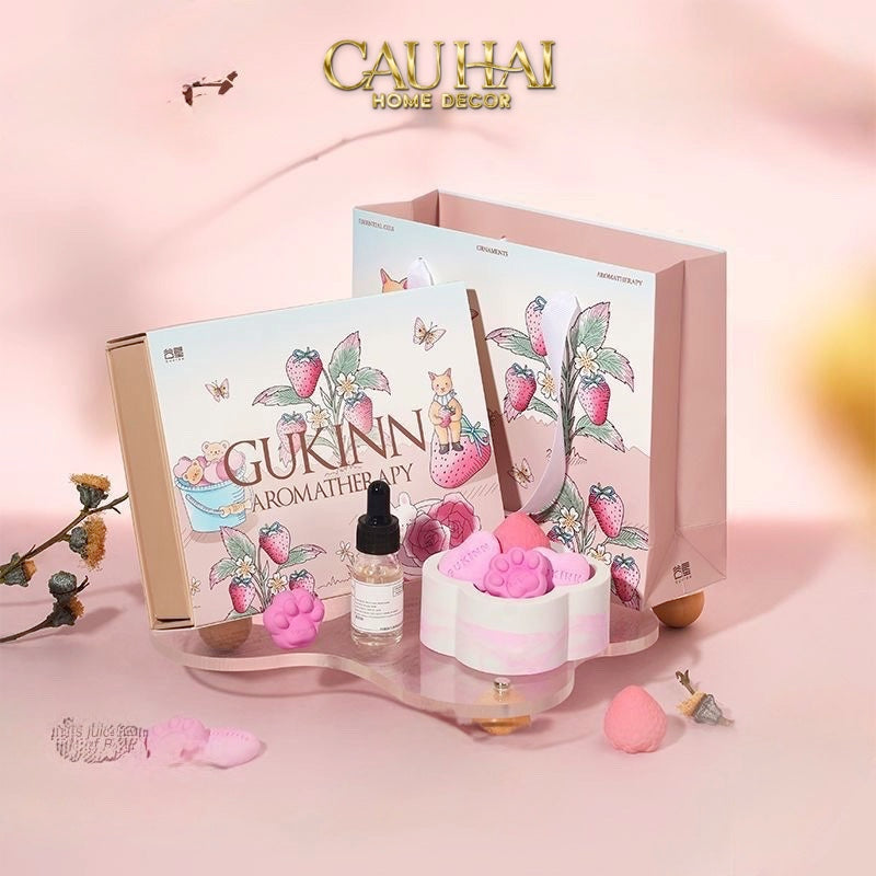 HOME FRAGRANCE - GIFT SET ĐÁ KHUẾCH TÁN SAKURA PUPPY AROMA STONES SET - CẬU HAI HOME DECOR
