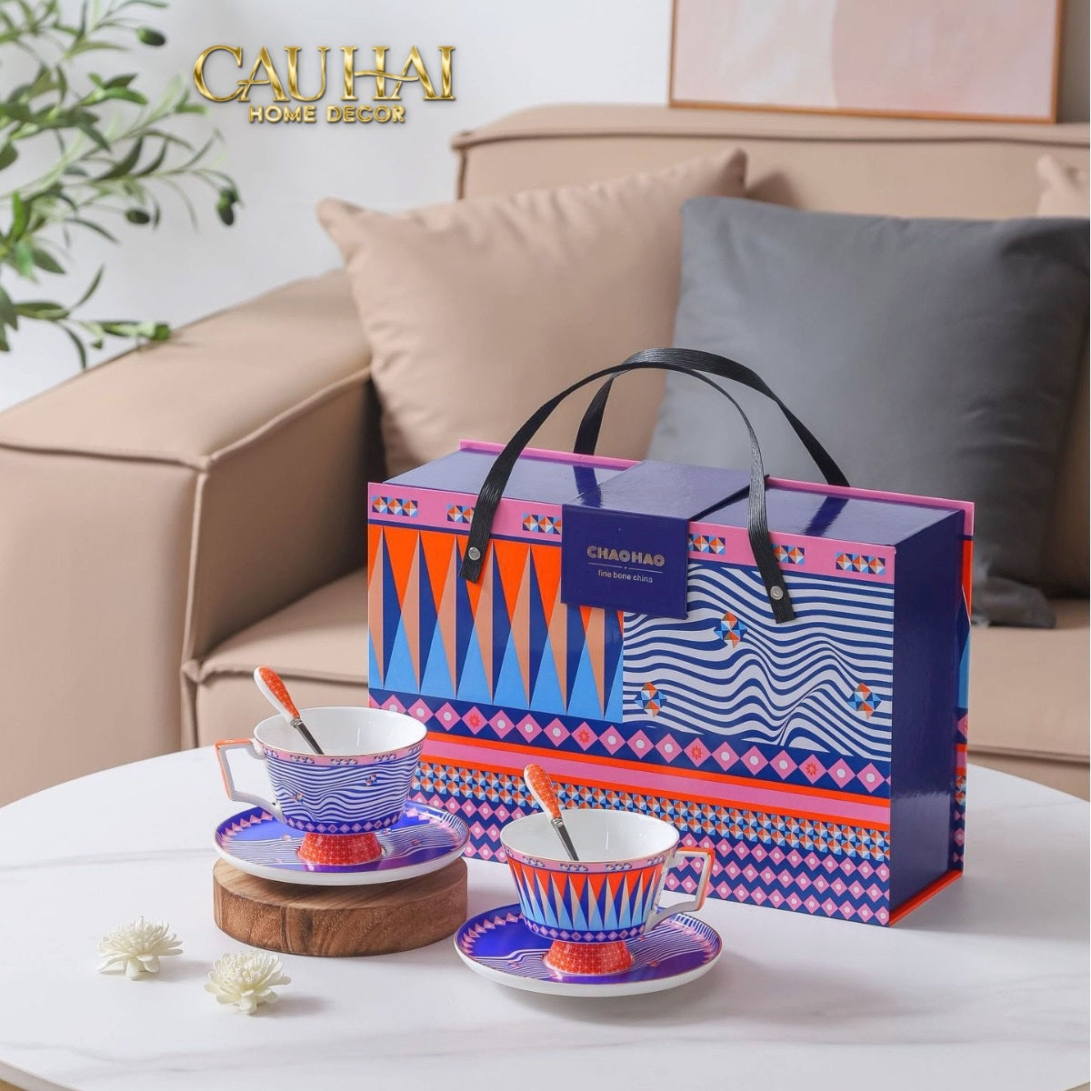 TẾT COUTURE - GIFT SET 2 LY PRISMATIQUE ROYALE ARLEQUIN 500ML - CẬU HAI HOME DECOR