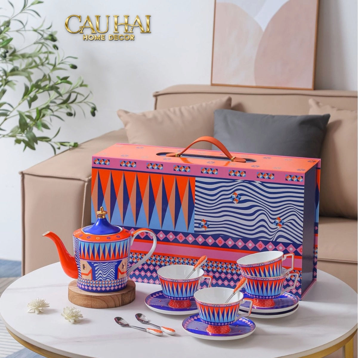 TẾT COUTURE - GIFT SET 2 LY PRISMATIQUE ROYALE ARLEQUIN 500ML - CẬU HAI HOME DECOR