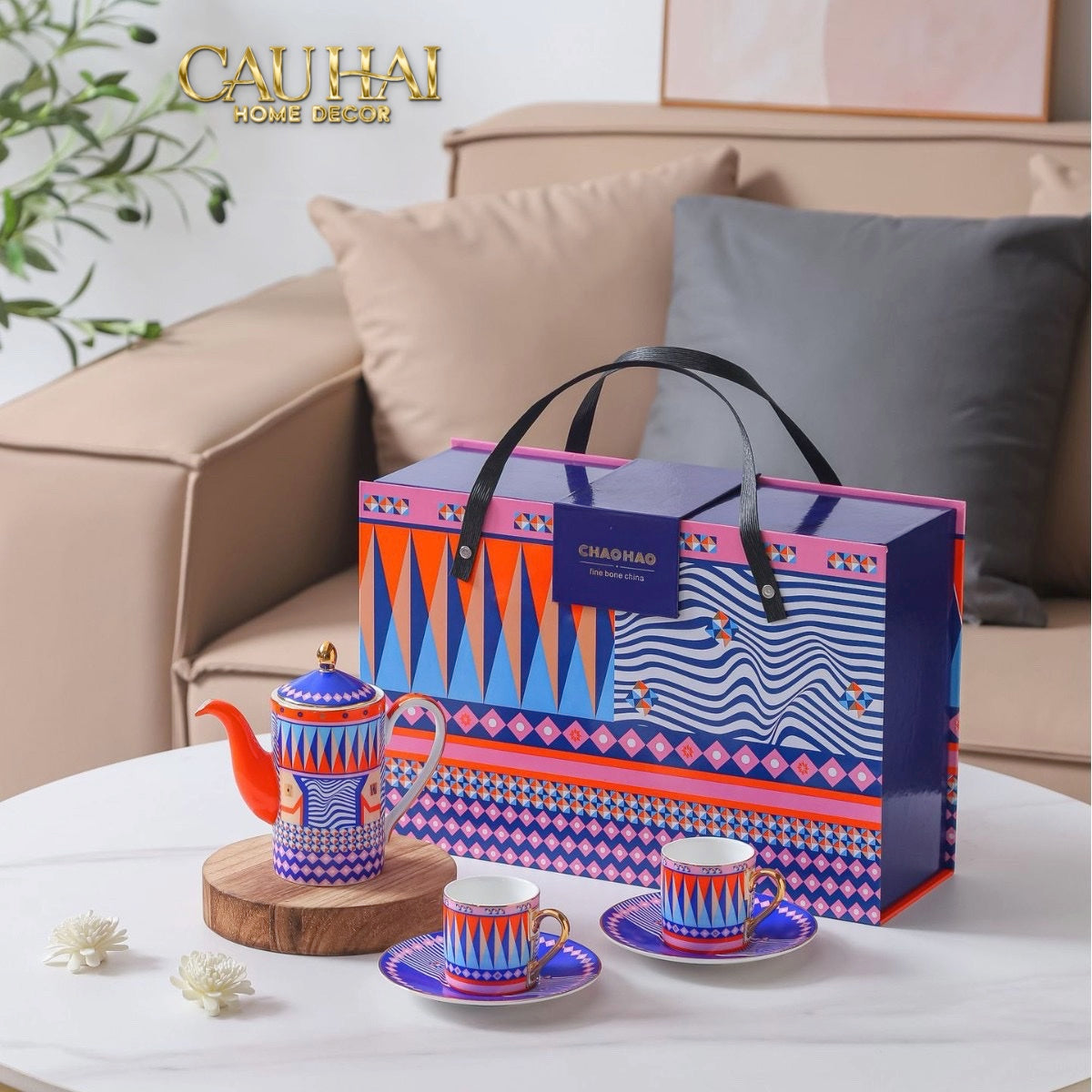 TẾT COUTURE - GIFT SET 2 LY PRISMATIQUE ROYALE ARLEQUIN 500ML - CẬU HAI HOME DECOR