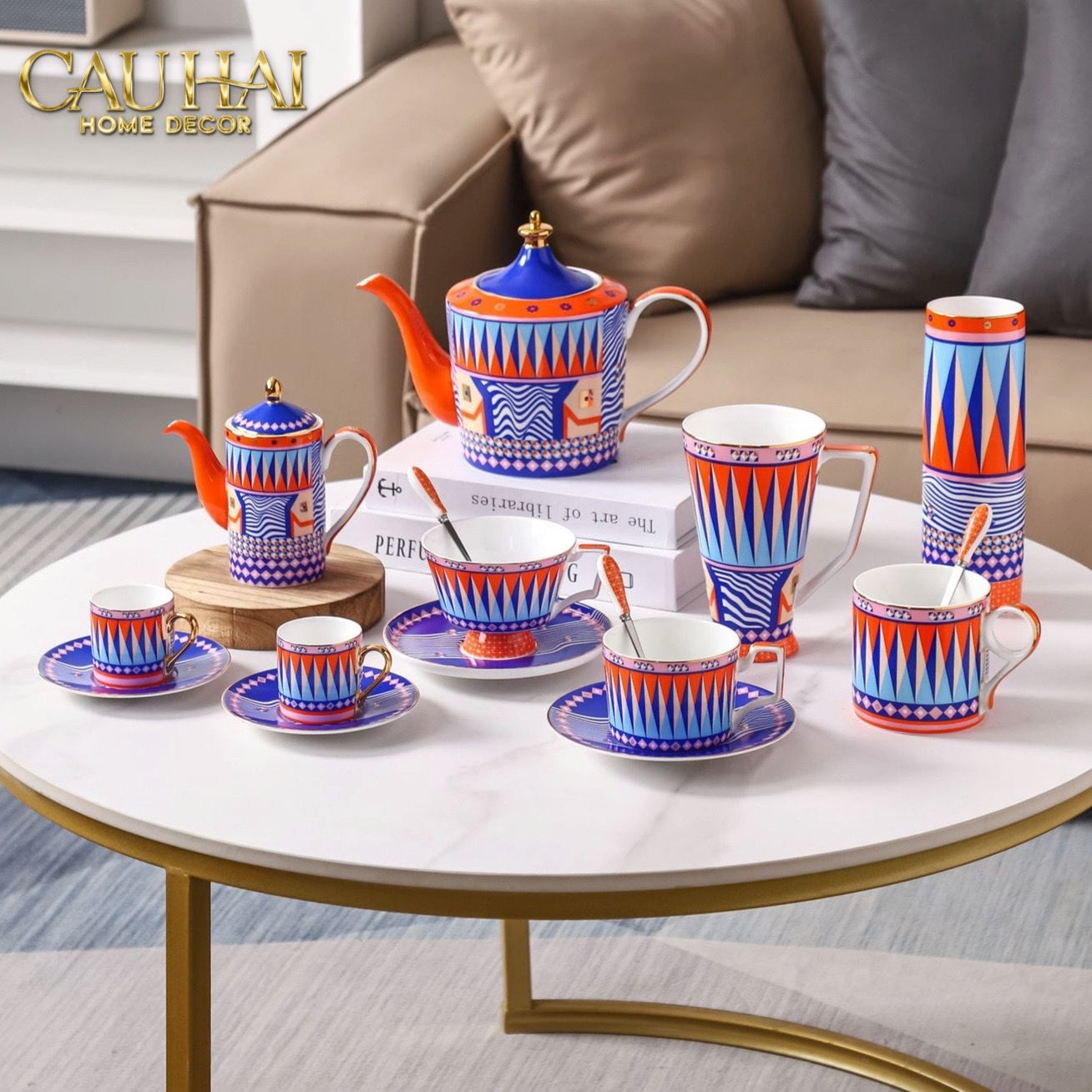 TẾT COUTURE - GIFT SET 2 LY PRISMATIQUE ROYALE ARLEQUIN 500ML - CẬU HAI HOME DECOR