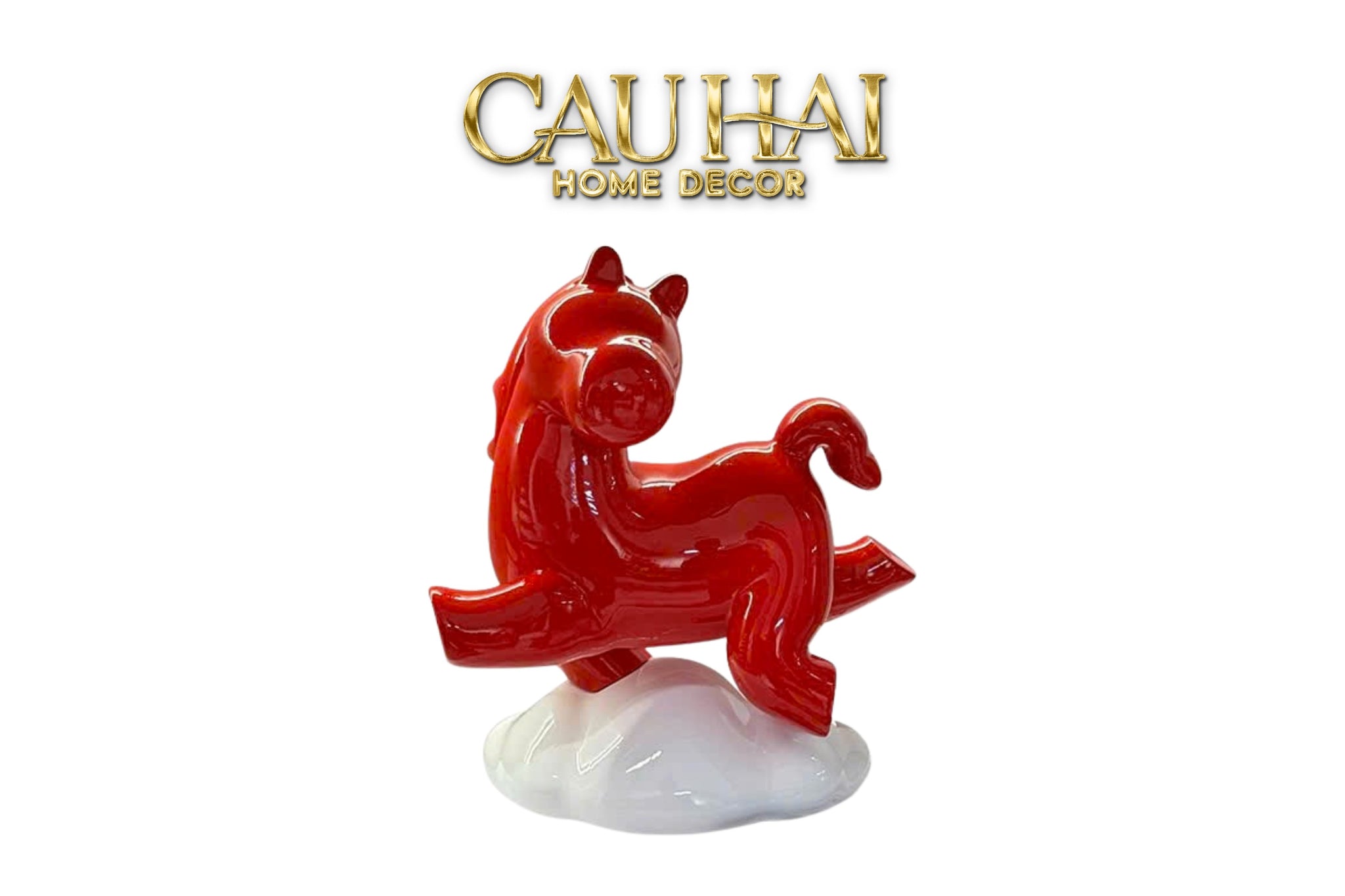 Tết Couture - Tượng Chu Mã An Yên Cloudborne Crimson Stallion