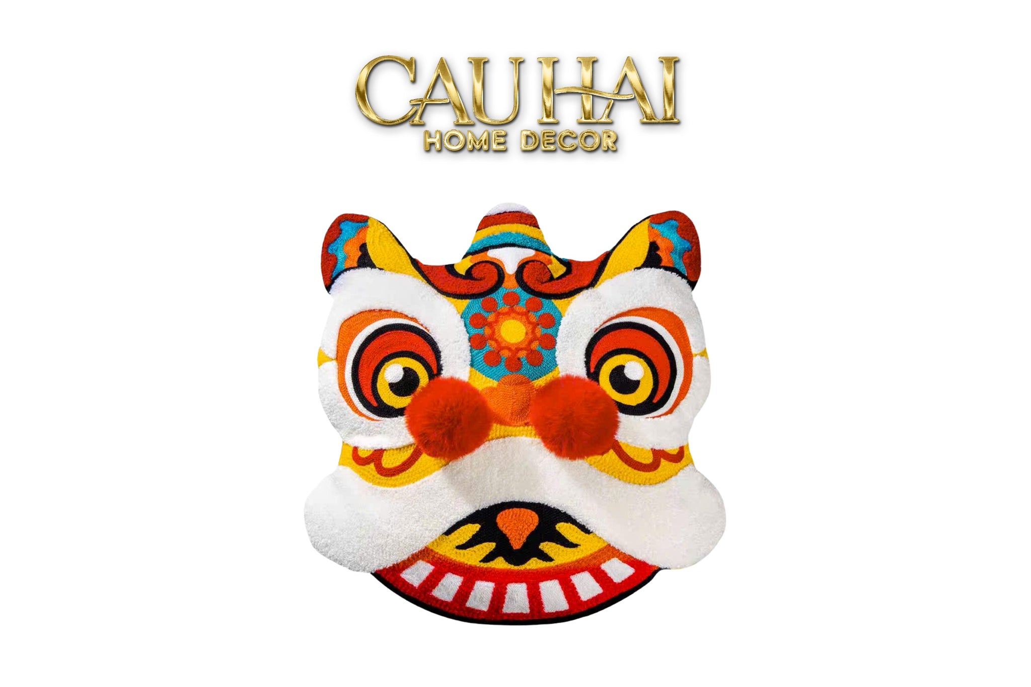 Tết Couture - Gối Lân Nguyệt Hỷ Tường Wool Tufted Art Cushion 45