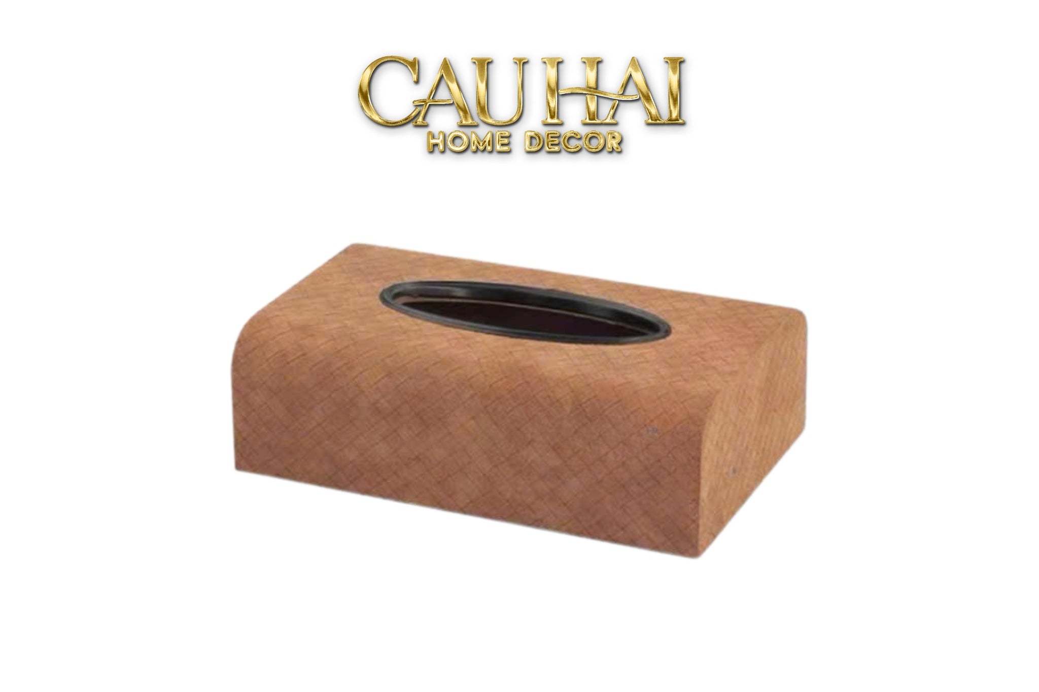 Hộp Khăn Giấy Da Intrecciato   Woven Leather Ebène Brown