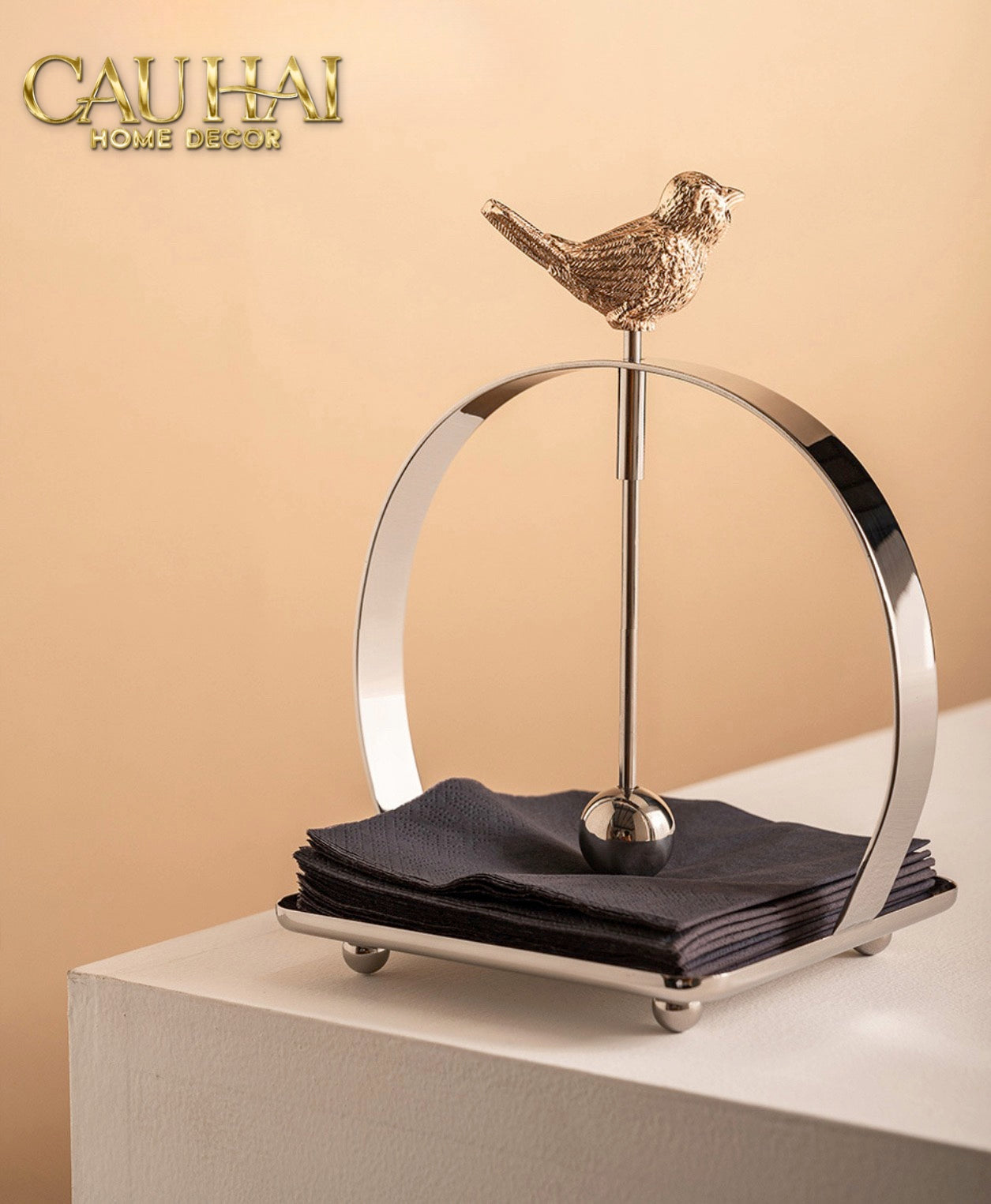 Maison Couture -  Khay Giấy Vuông  L’Oiseau Doré Cocktail Napkin Holder