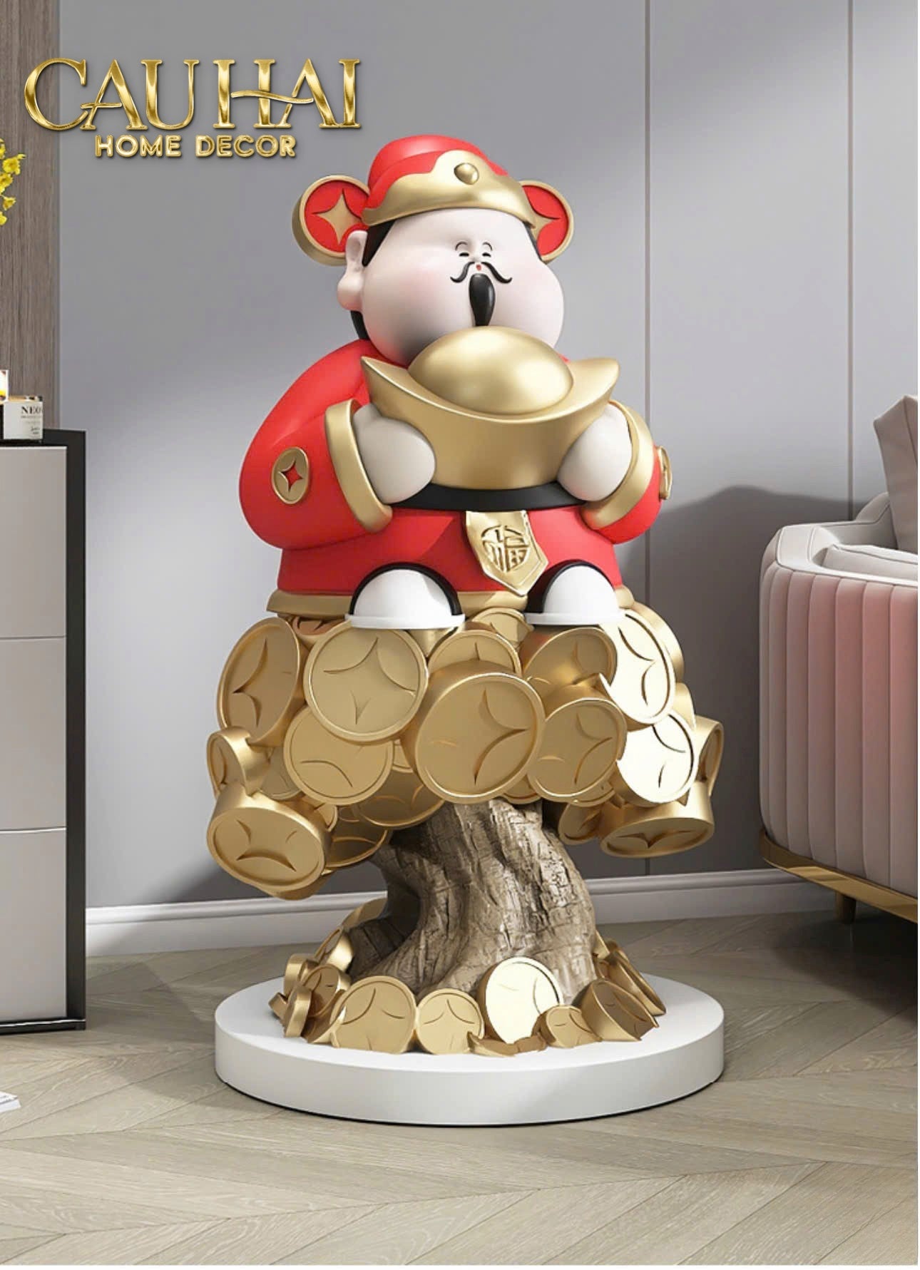 Tết Couture - Tượng Thần Tài Kim Nguyên Bảo  Deity on Wealth Tree H76
