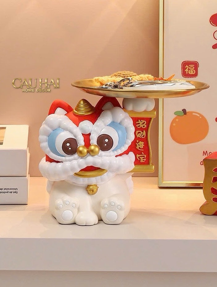 Tết Couture - Tượng Kim Lân Phúc Mãn Đường Guardian Lion Key Figurines