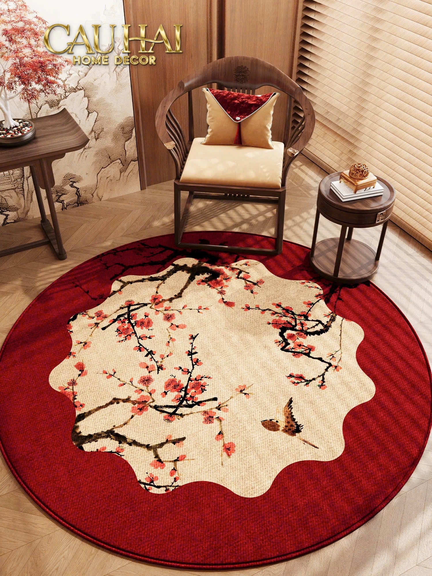 Thảm Tròn Nhung Bỉ D100 - Spring Blossom Medallion