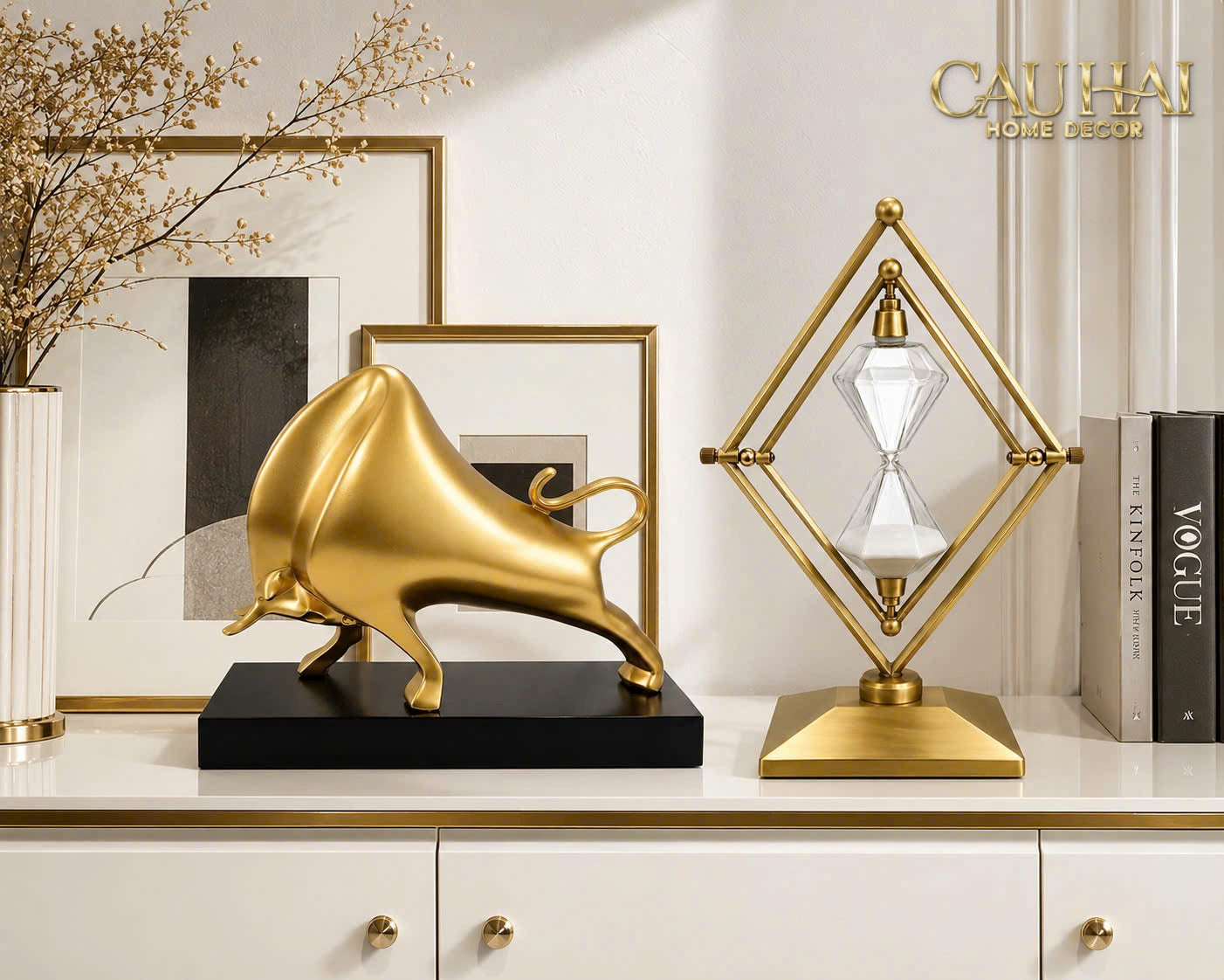 Đồng Hồ Cát Temps Diamant Gildded Mordern 30*20*10
