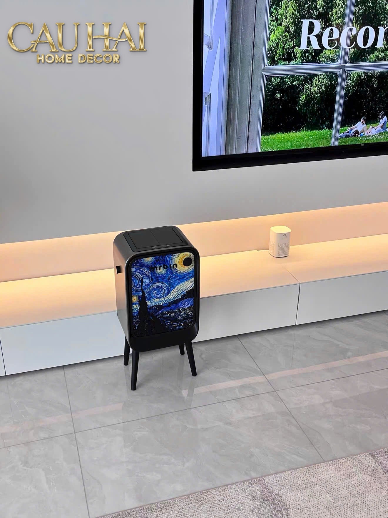 Maison Couture - Thùng Rác Mr Bin Automatic TV Van Gogh Version Limited 20L 31.4x65-Thùng Rác-CẬU HAI HOME DECOR