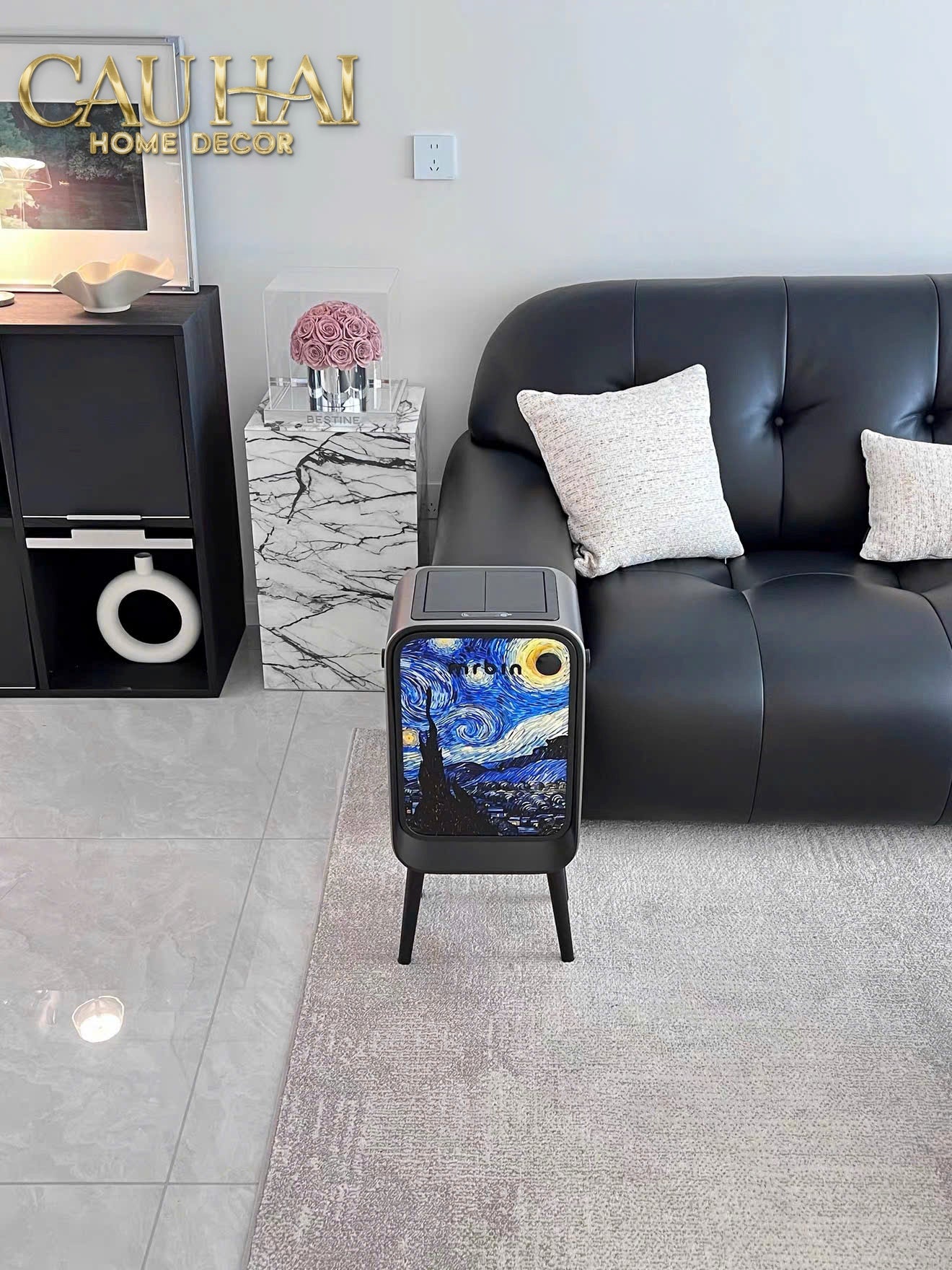 Maison Couture - Thùng Rác Mr Bin Automatic TV Van Gogh Version Limited 20L 31.4x65-Thùng Rác-CẬU HAI HOME DECOR