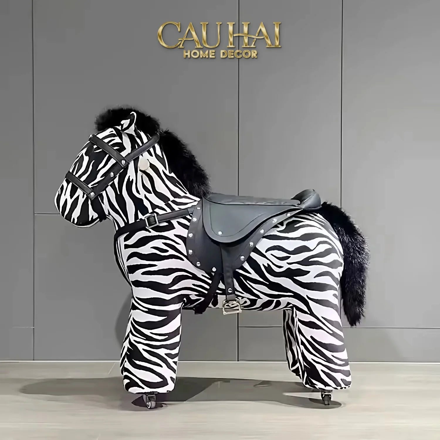 Zèbre Enfant Atélier Couture – Ngựa Vằn Đồ Chơi Nhồi Bông Bọc Nhung Cao Cấp 70x30x70-ĐỒ CHƠI & THÚ BÔNG-CẬU HAI HOME DECOR